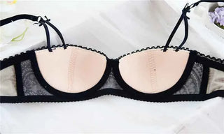 French Luxury Half-Cup Ultra-Thin Bra Set