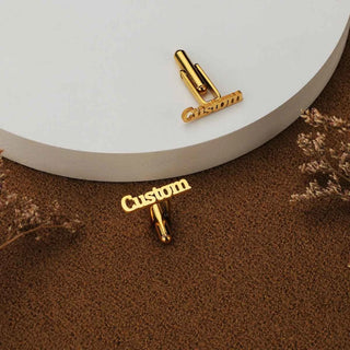 Custom Engraved Name Cufflinks - Alphabet Letter Buttons
