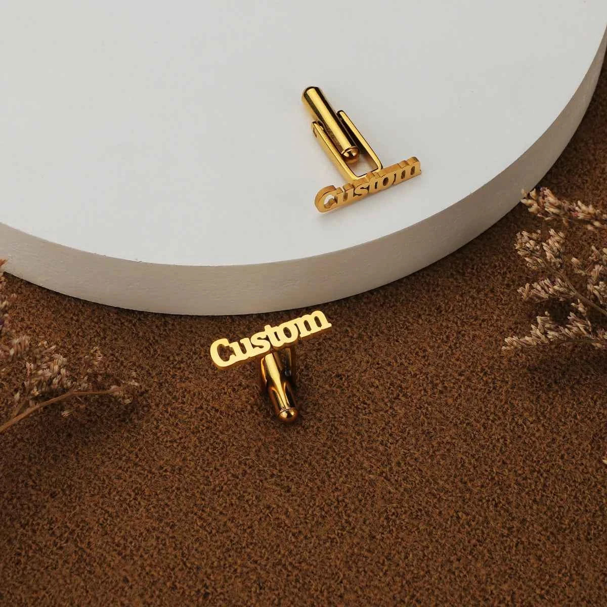 Custom Engraved Name Cufflinks - Alphabet Letter Buttons