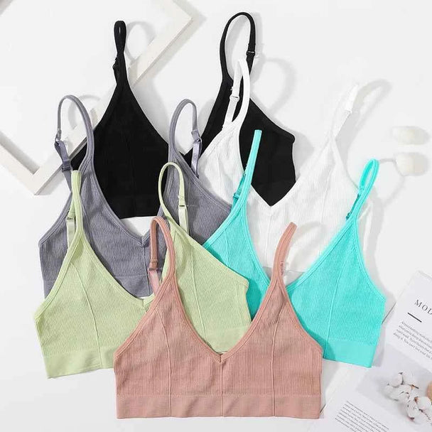 Seamless Ribbed Tube Bra