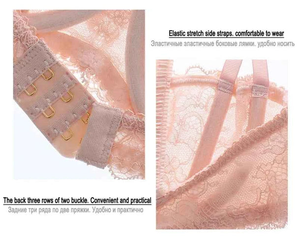Ultra-Thin Bow Embroidery Bra Set