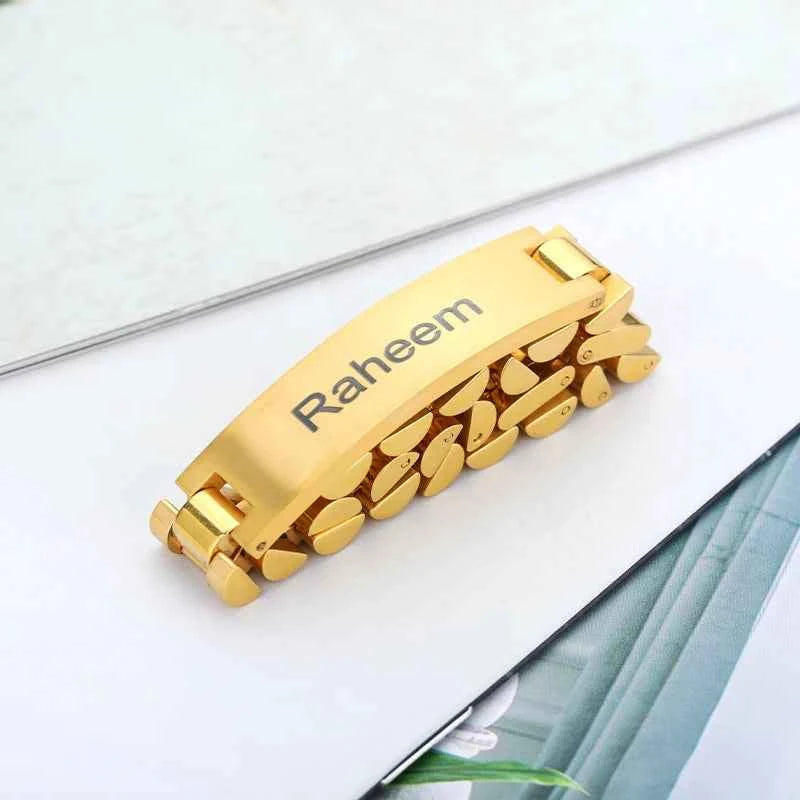 Custom Name Watch Link Chain Bracelet - Adjustable