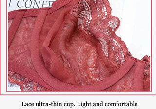 Ultra-Thin Transparent Bra Set - Plus Size D/E Cup