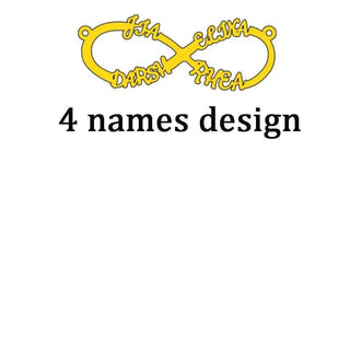 Custom Multiple Names Adjustable Bracelet - Infinity Chain