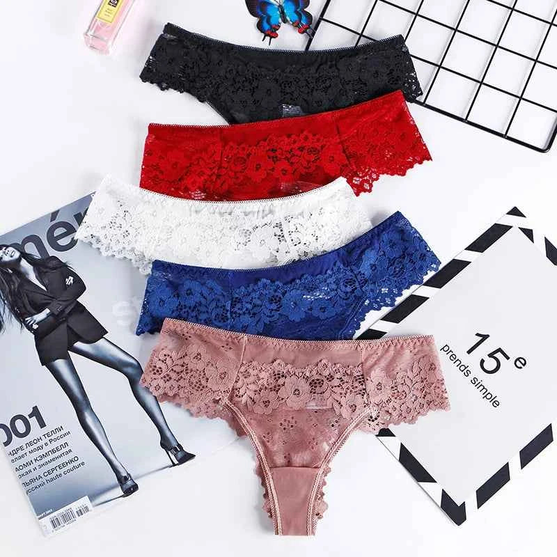 Delicate Lace G-String Trio
