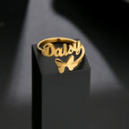Custom Double Name Adjustable Ring - Stainless Steel - SHOPPERS' CASTLE