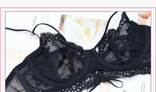 Bandage Transparent Bra Set - Plus Size C/D/E Cup
