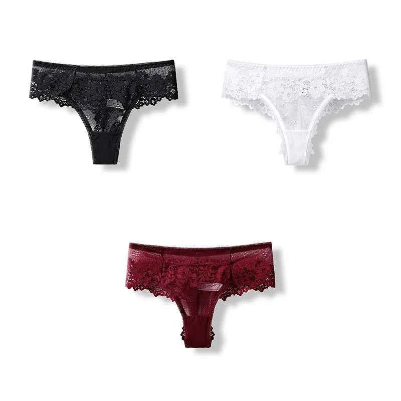 Delicate Lace G-String Trio