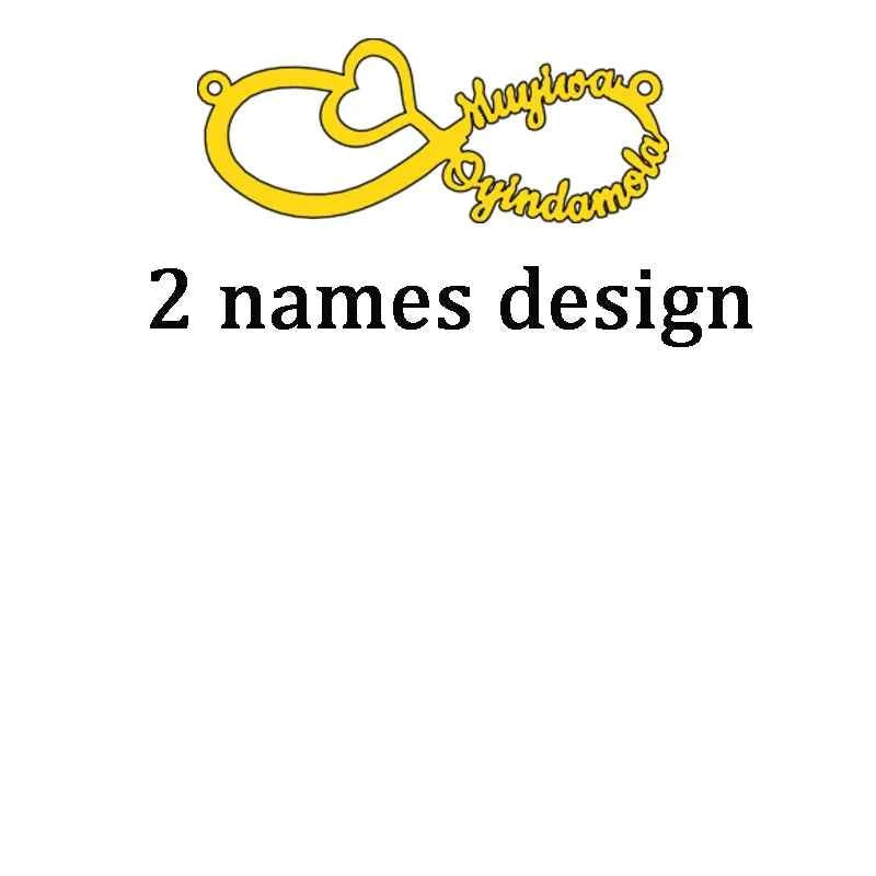 Custom Multiple Names Adjustable Bracelet - Infinity Chain