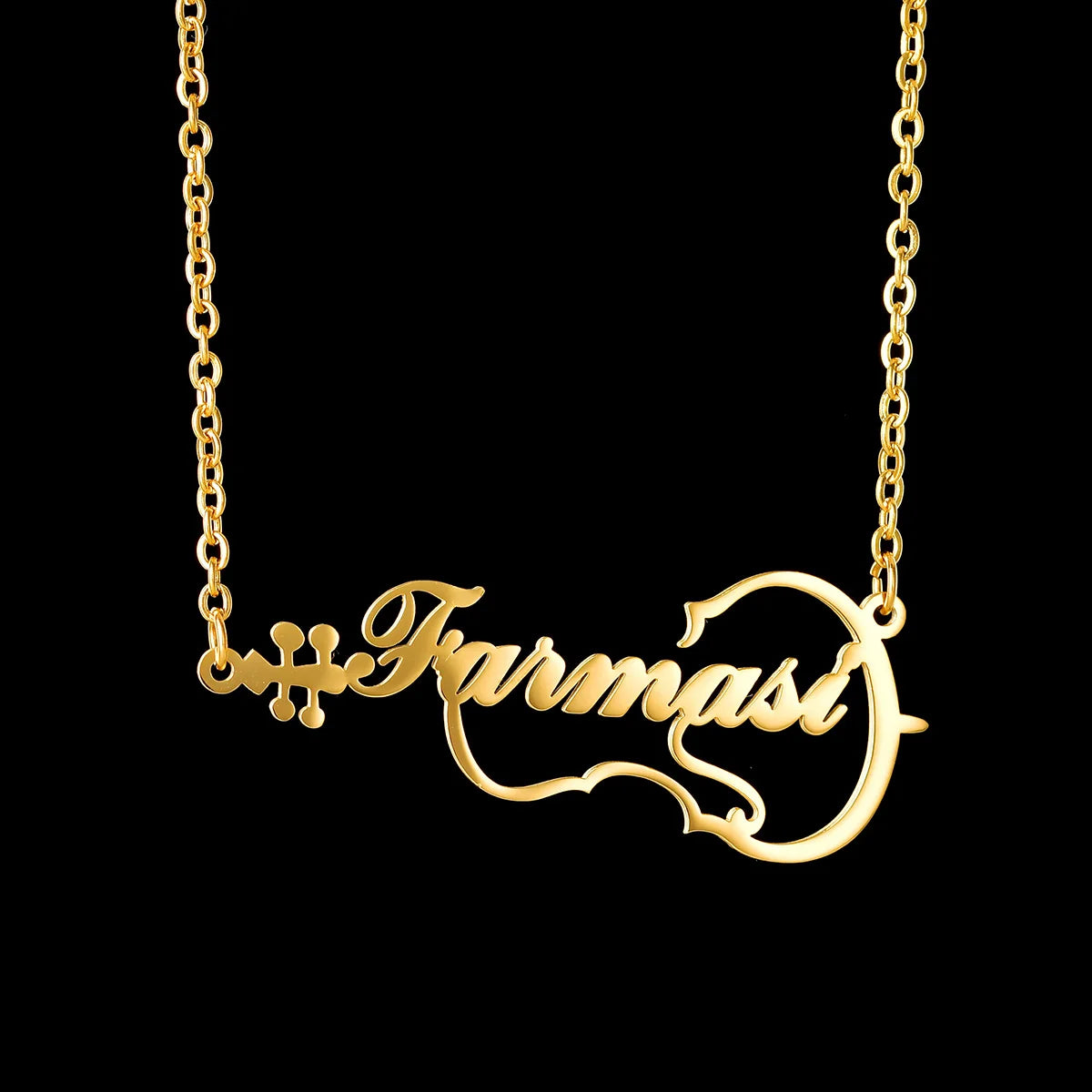 Custom Name Violin Shape Music Pendant Necklace - Charm Chain - SHOPPERS' CASTLE