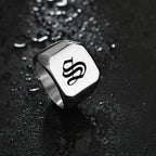 Custom Alphabet Letter Ring - Laser Engraved - SHOPPERS' CASTLE