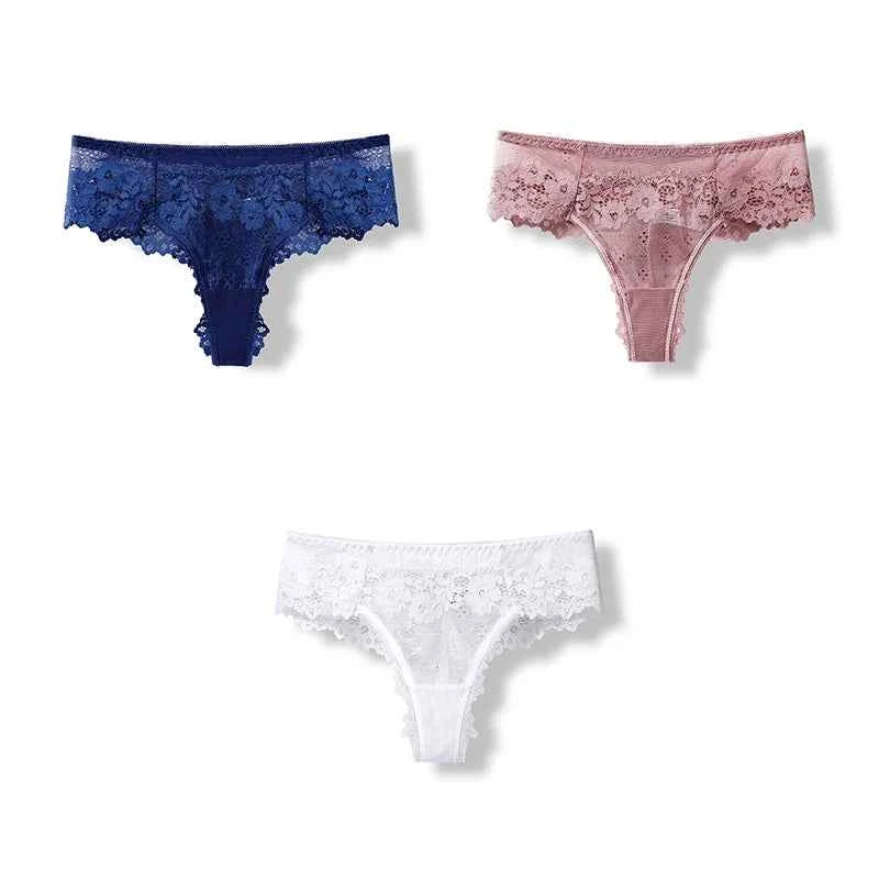 Delicate Lace G-String Trio