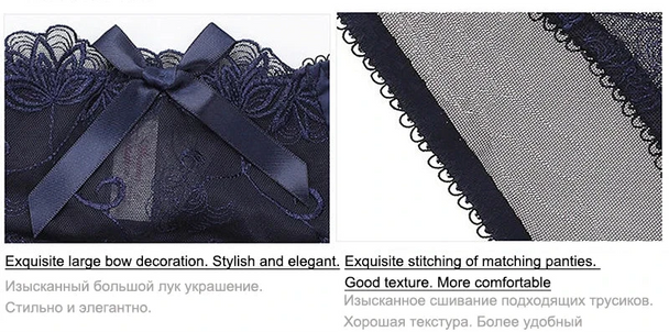 Fashion Embroidery Lingerie Set - Plus Size C/D Cup