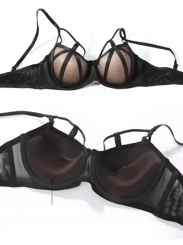 Classic Bandage Temptation Lace Push-Up Bra Set - Plus Size