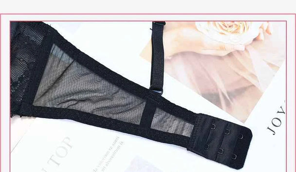 Bandage Transparent Bra Set - Plus Size C/D/E Cup