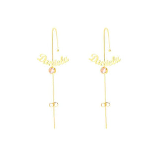 Custom Name Stud Ear Clip Earrings - Handmade