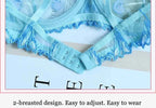 See-Through Flowers Embroidery Bra Set - Plus Size