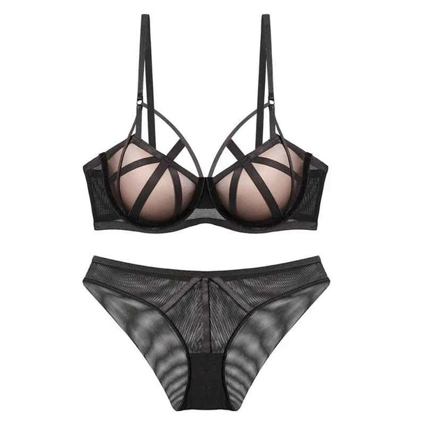 Classic Bandage Temptation Lace Push-Up Bra Set - Plus Size