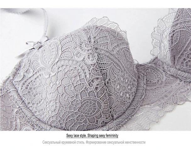 Fashion Young Girl Thin Cotton Bra Set - Plus Size D/E