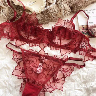 French Embroidery Bra Set