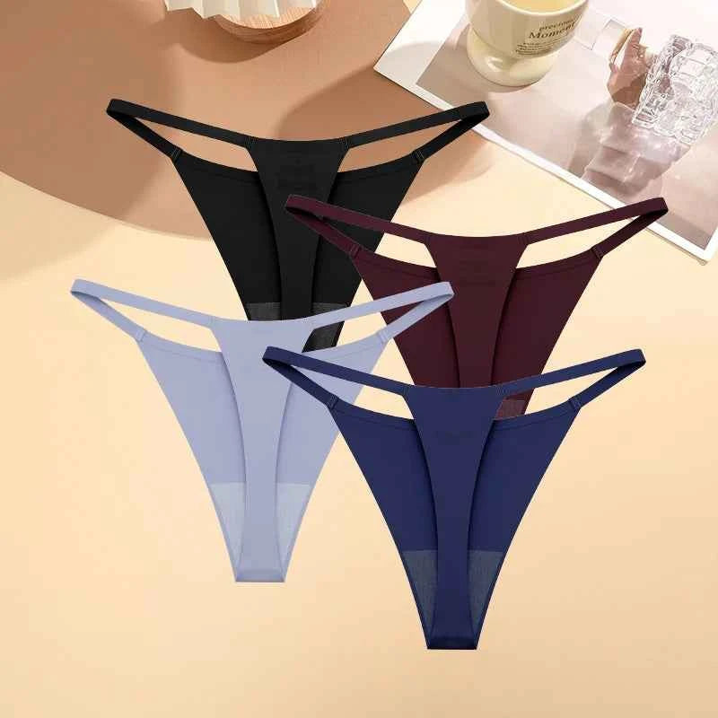 Silk-Touch Seamless Thong Set - 4 Pieces