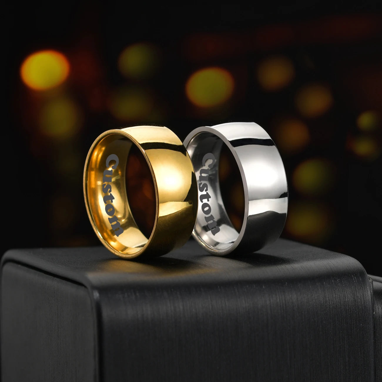 Personalized Sphere Glossy Ring - Stainless Steel - SHOPPERS' CASTLE