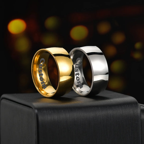 Personalized Sphere Glossy Ring - Stainless Steel - SHOPPERS' CASTLE