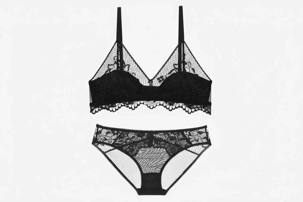 Thin Cotton Triangle Cup Wire-Free Bra Set