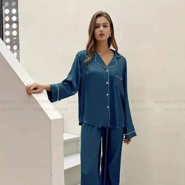 Ice Silk Pajama Set - SHOPPERS' CASTLE