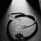 Custom Name Flower Letter Bangle - For Women, Men & Kids
