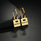 Custom Hollow Heart Name Earrings - Stainless Steel - SHOPPERS' CASTLE