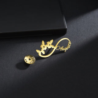 Personalized Name Logo Brooch - Butterfly Buckle Pin - SHOPPERS' CASTLE