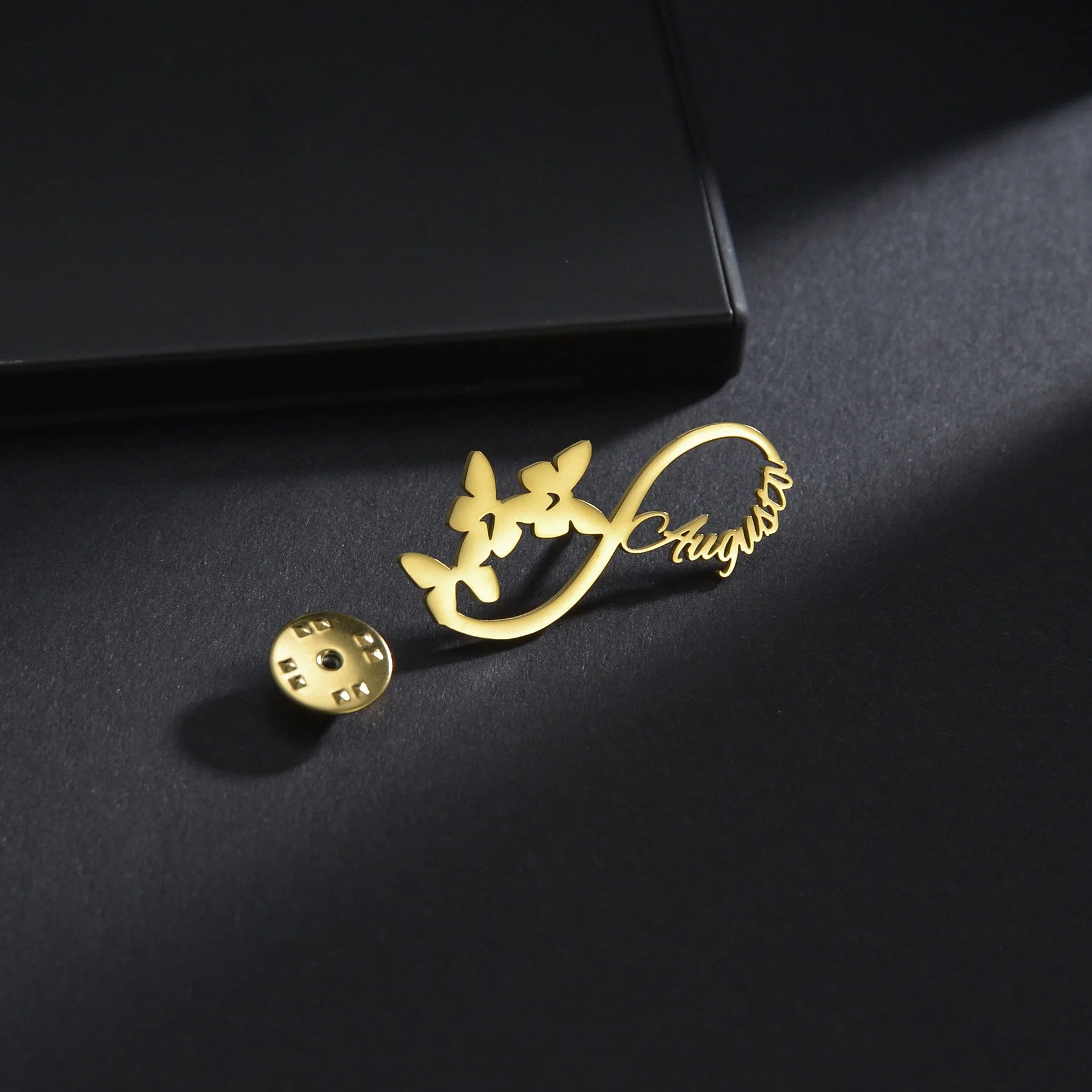 Personalized Name Logo Brooch - Butterfly Buckle Pin - SHOPPERS' CASTLE