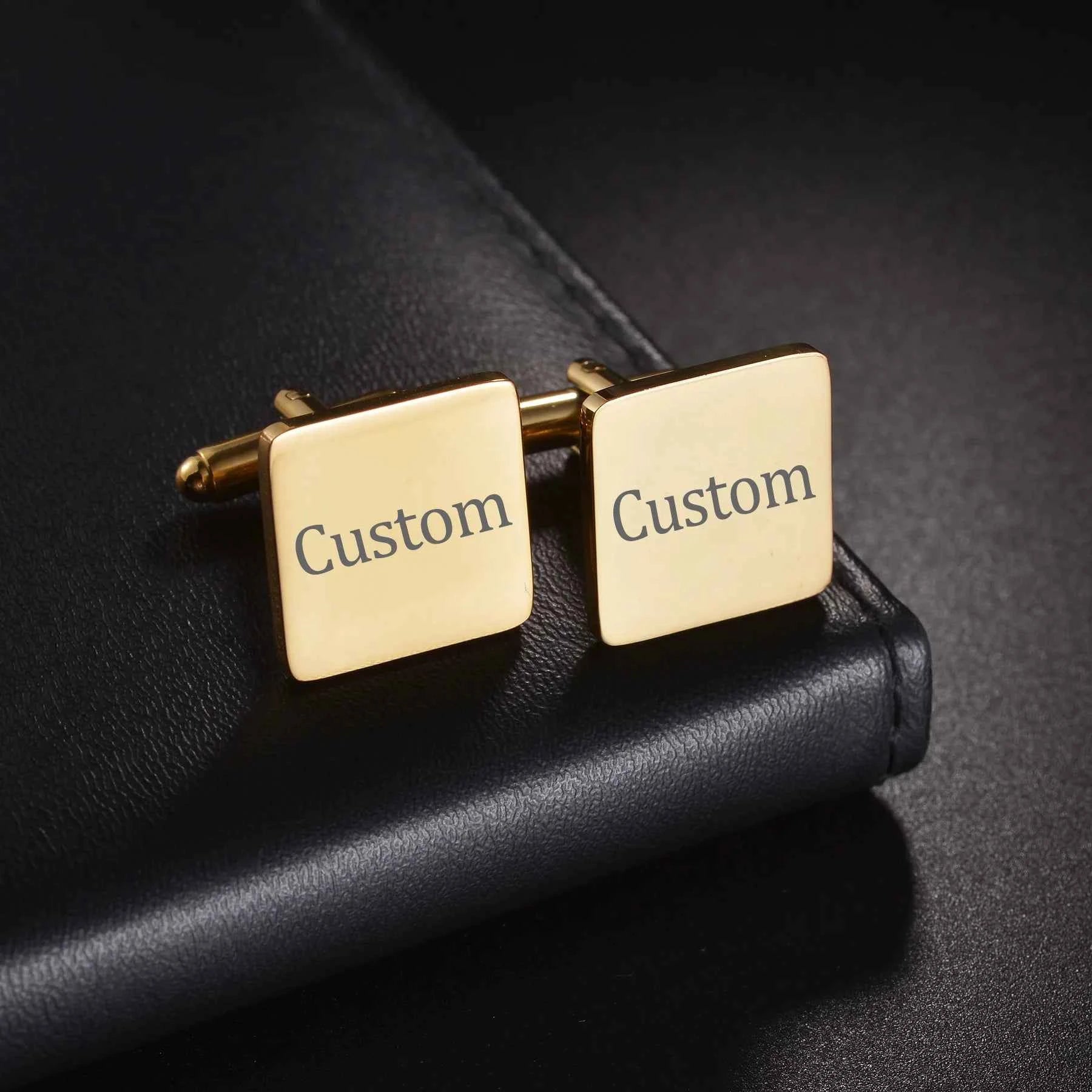 Personalized Engraved Name Cufflinks Tie Clip Set - Jewelry Set