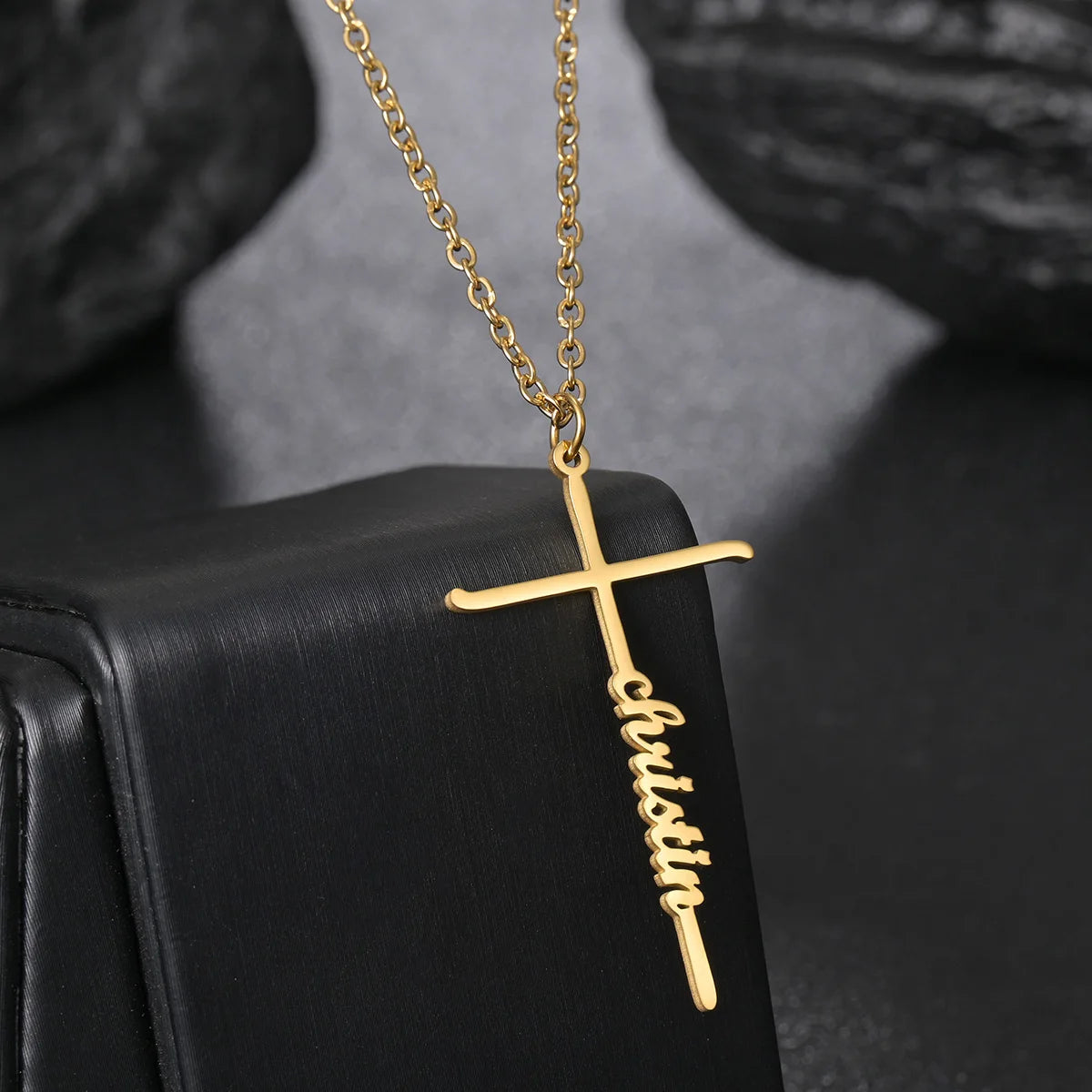 Personalized Name Cross Necklace - Zircon Pendant - SHOPPERS' CASTLE