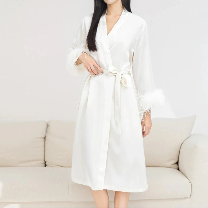 100% Mulberry Silk Nightgown & Robe Set - Luxury Sleepwear