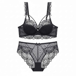 Thin Cotton Bandage Temptation Bra Set - Plus Size
