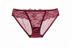 Embroidered Lace Brief Trio - Beige, Black & Burgundy