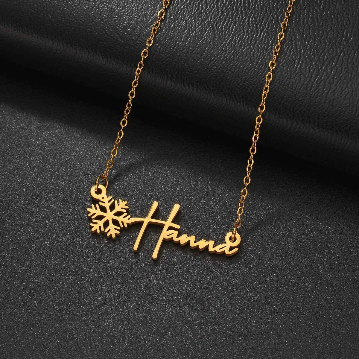 Custom Name Snowflake Pendant Choker - Chain