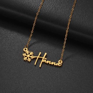 Custom Name Snowflake Pendant Choker - Chain
