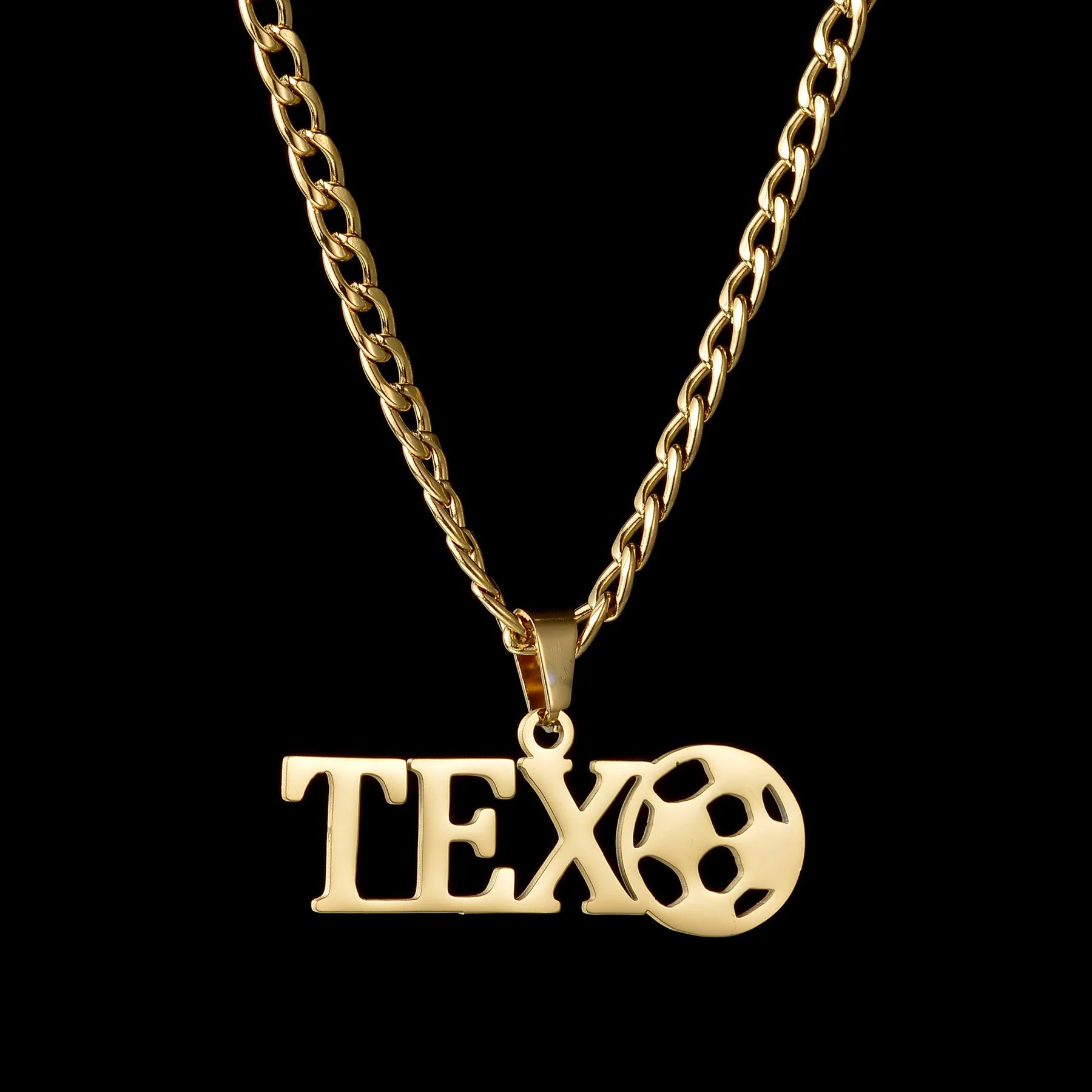 Personalized Name Football Sports Necklace - Baseball Pendant - SHOPPERS' CASTLE