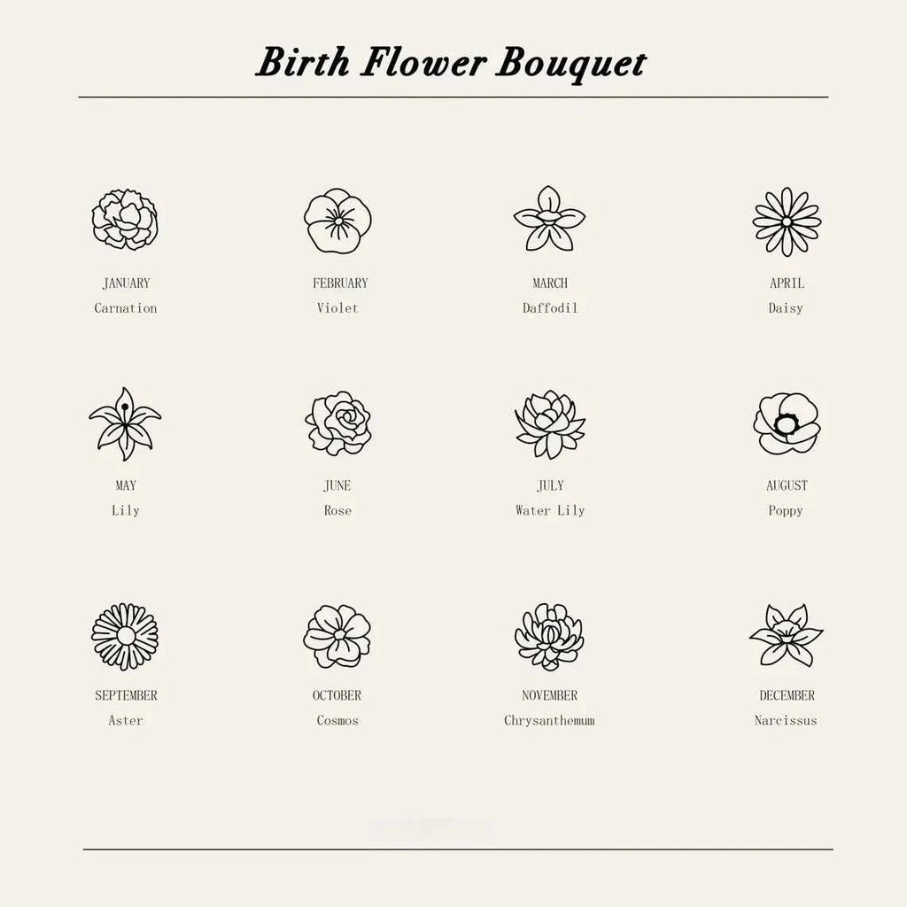 Customized Birthday Flower Name Clavicle Chain - Summer Travel