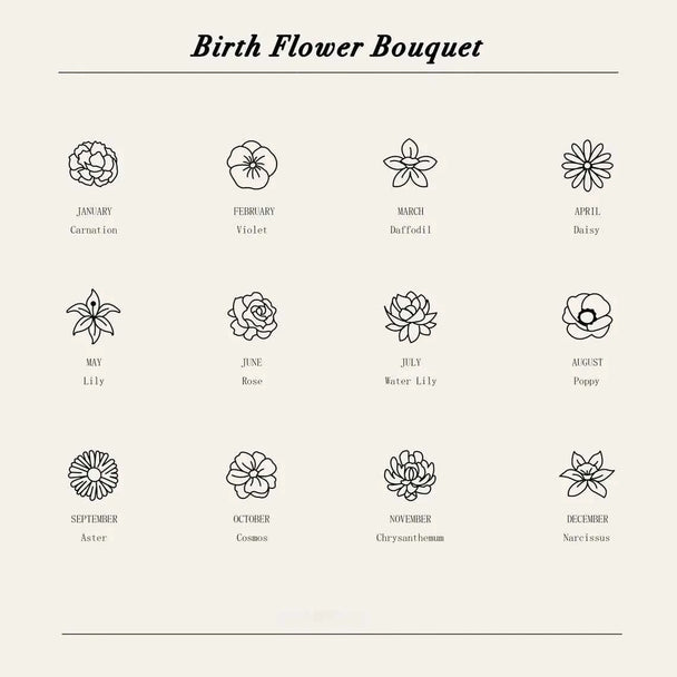 Customized Birthday Flower Name Clavicle Chain - Summer Travel