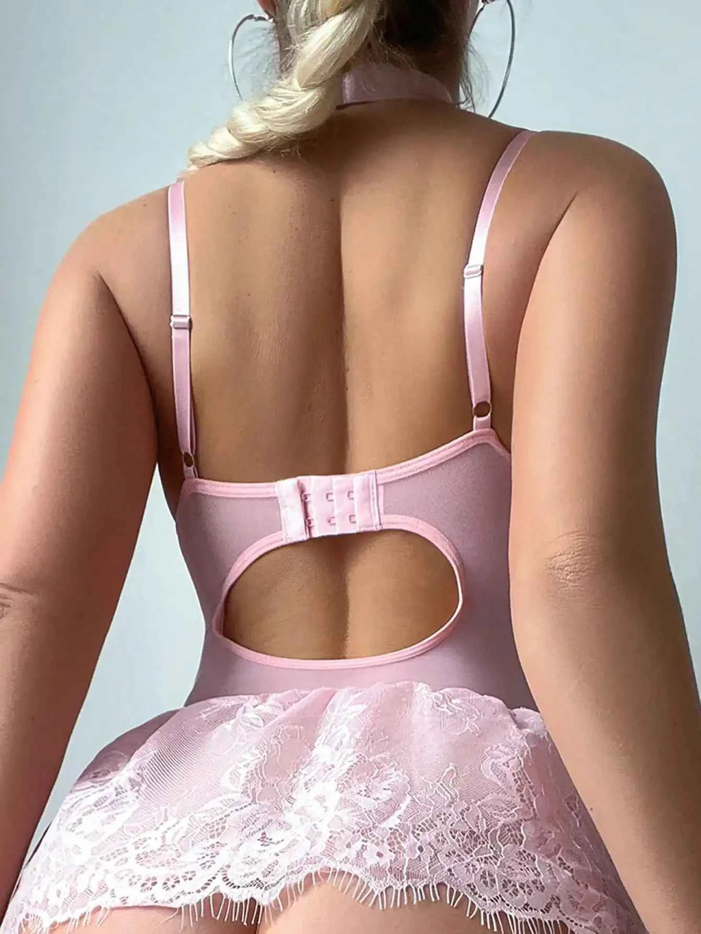 Pink Corset Lingerie Set - 5 Piece