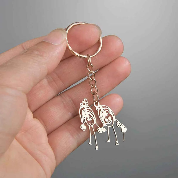 Personalized Hand Painted Name Date Keychain - Fashion Nameplate