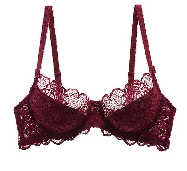 Hollow-Out Embroidered Bra - Plus Size - SHOPPERS' CASTLE