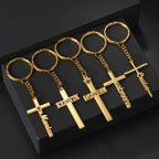 Custom Name Cross Keychain - Nameplate Charm