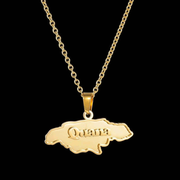 Custom Name Welding Map Pendant Choker - Nameplate Chain