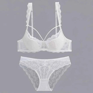 Comfortable Thin Cotton Bandage Push-Up Bra Set - Plus Size