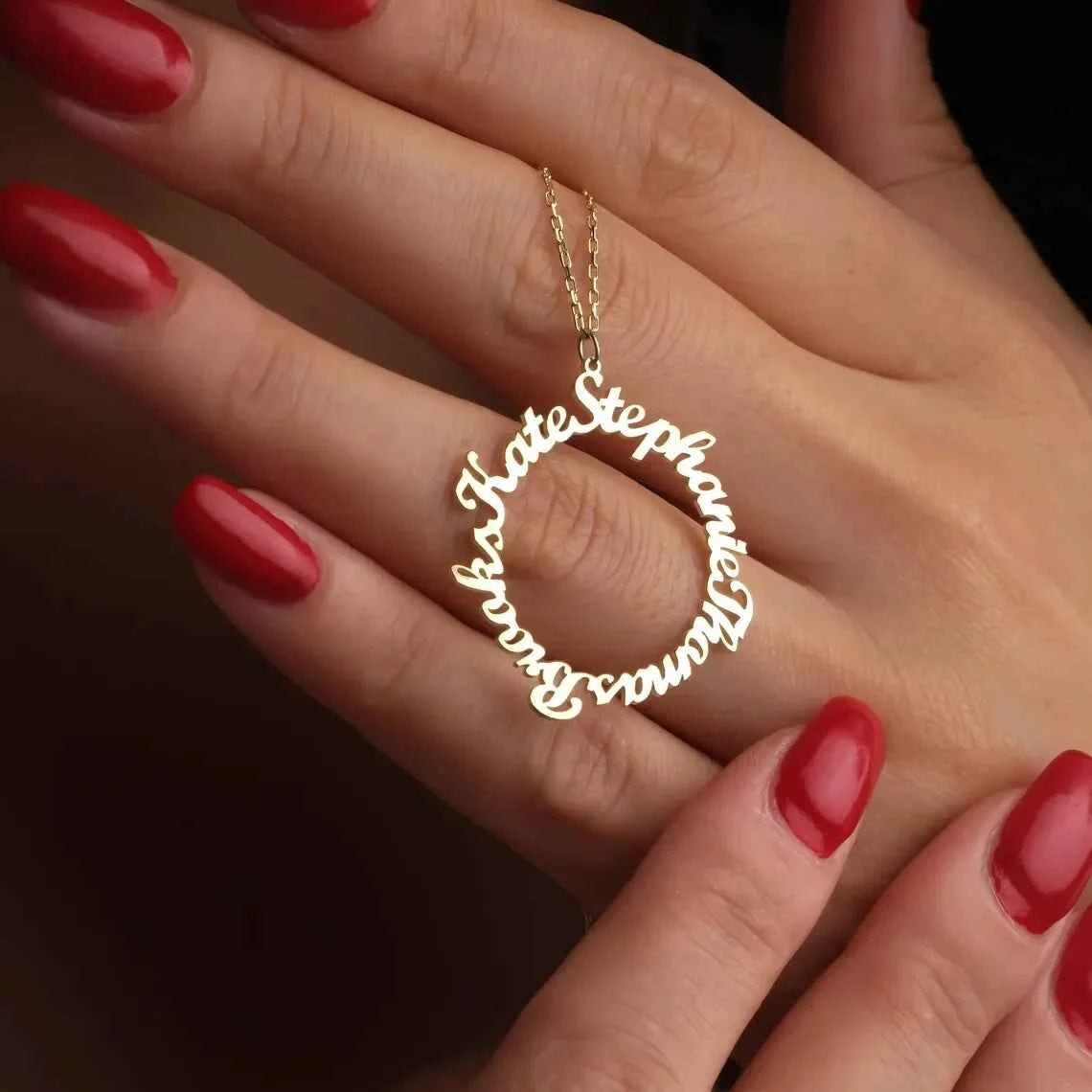 Custom Multiple Round Pendant Necklace - Family Member